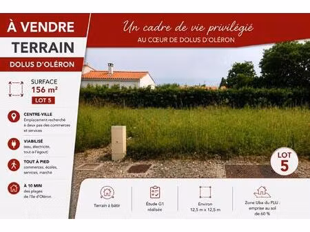 dolus d'oleron  terrain a batir viabilisé de 156m²