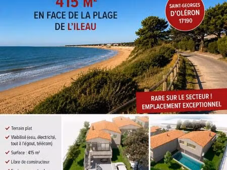 saint-georges d'oleron  terrain a batir 415m² viabilisé a 300 m de la plage