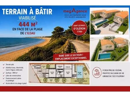 saint-georges d'oleron  terrain a batir 444m² viabilisé
