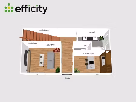 maison 3 pièces - 70 m²