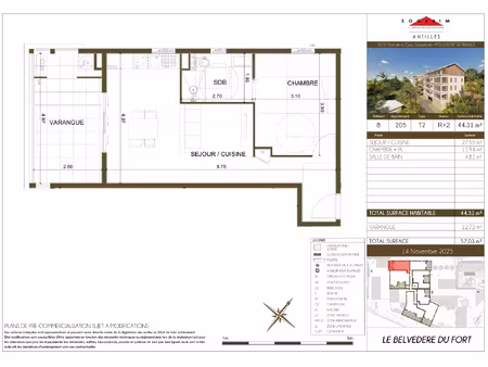 appartement t2 - r+2 - résidence le belvédère du fort