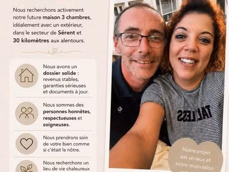 recherche maison en location idéalement dans l’immédiat