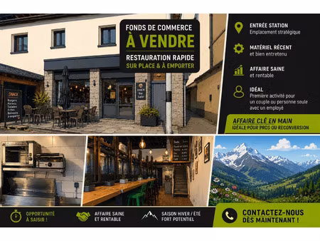 fonds de commerce à vendre moutiers 2 pièce(s) 60m2 115 000€