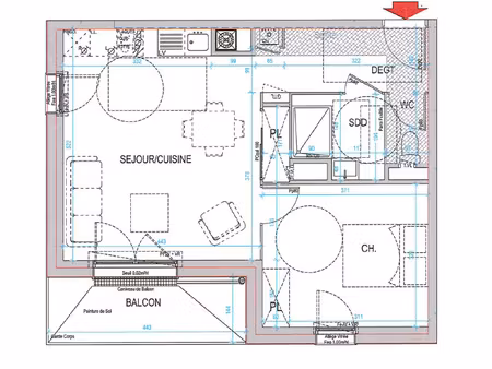location appartement 2 pièces 45m² colombelles 14460