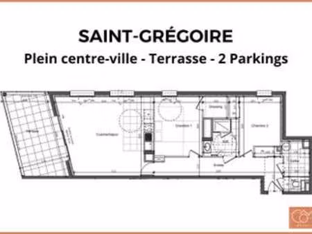 vente appartement 3 pièces à saint-grégoire (35760) : à vendre 3 pièces / 76m² saint-grégo