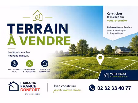 vente terrain 1035 m² à louviers (27400)  70 000 €