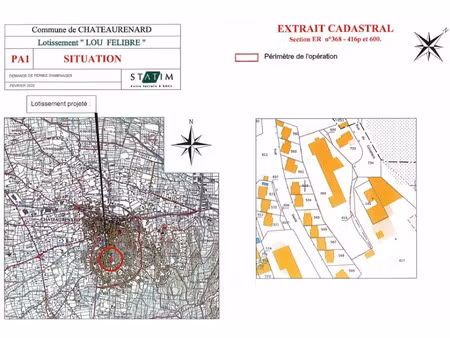 vente terrain 340 m² à chateaurenard (13160)  122 000 €