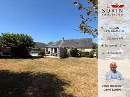 vente maison piscine à bécon-les-granits (49370) : à vendre piscine / 127m² bécon-les-gran