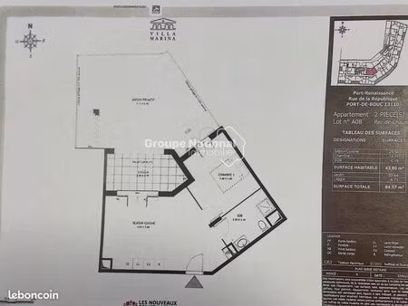 appartement 2 pièces 44 m²