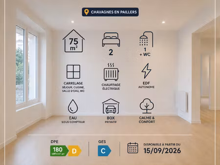 maison - 75m2 - 3 pièces