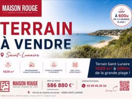 vente terrain à saint-lunaire (35800) : à vendre / 1029m² saint-lunaire