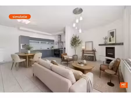 gelijkvloers twee-slaapkamerappartement met garage te koop in het centrum van langemark