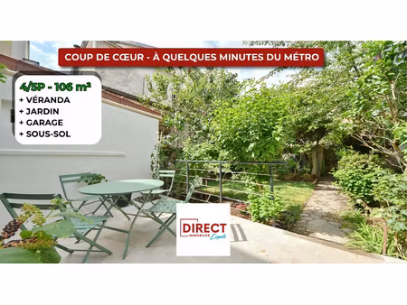 coup de coeur - ecole vétérainire : 4/5p + jardin + garage