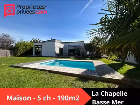 achat maison 7 pièces 190m² la chapelle basse mer 44450