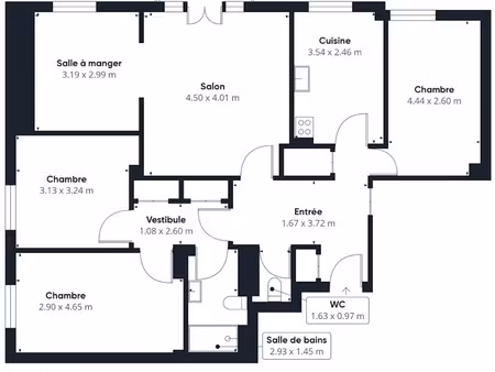 vente appartement 5 pièces 92.9 m² à paris 20ème (75020)  545 000 €