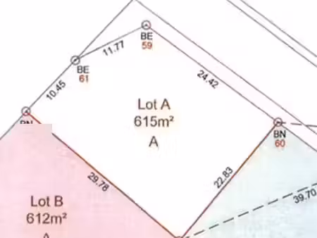 vente terrain 615 m² guilliers (56490)