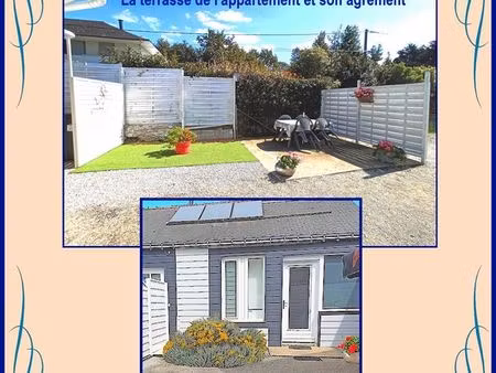 proche entrée vannes 32m2 appartement meublé aspect maisonnette  terrasse sur jardin  park