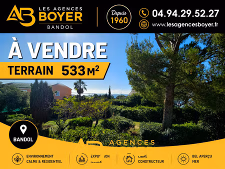 votre future villa à bandol-terrain constructible de 533 m2