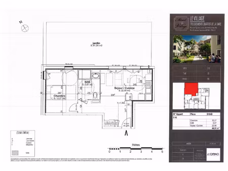 appartement meriel 2 pièce(s) 40.93 m2