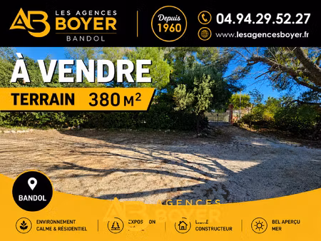 achat terrain 380m² bandol 83150