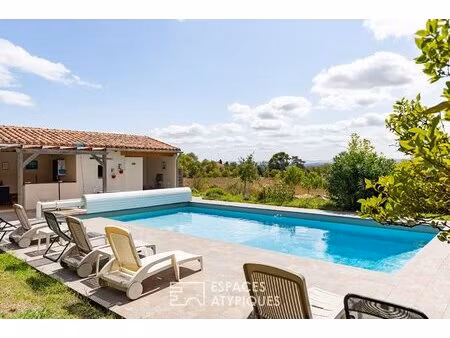propriété de caractère rénovée avec gîte  piscine et 4 4 ha - proche carcassonne