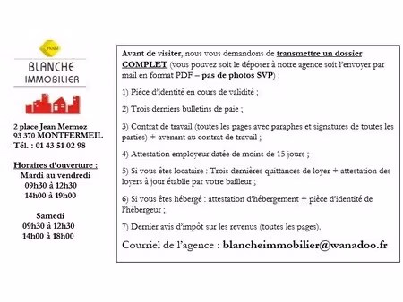 location appartement 4 pièces 67m² clichy sous bois 93390