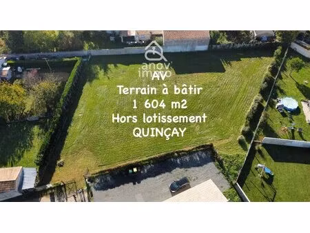 exclusivité - quincay (86190) - terrain à bâtir - 1 604 m2 - hors lotissement - libre de..