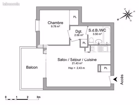 appartement 2 pièces 37 m²