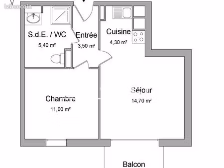appartement 2 pièces 38 m²