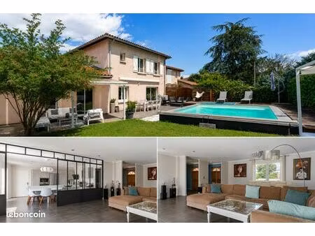 belle maison lumineuse et jardin avec piscine au calme – caluire-et-cuire