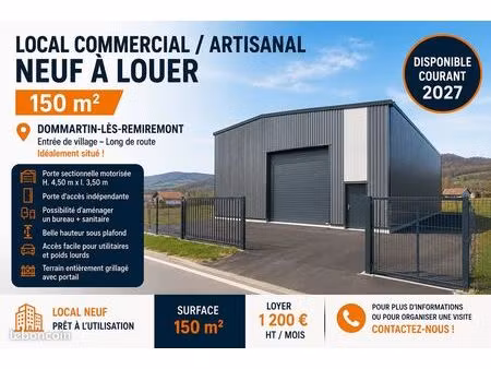 local commercial / artisanal neuf de 150 m² à louer – dommartin-lès-remiremont