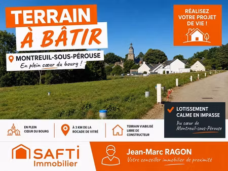vente terrain à batir 486 m² à montreuil-sous-perouse (35500)  59 386 €