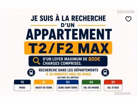 je recherche un logement type f2/t2