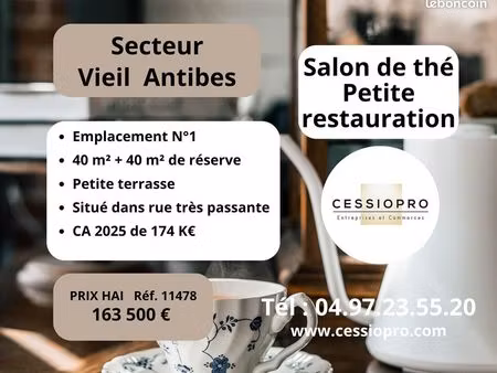 restauration  salon de thé 80 m² antibes