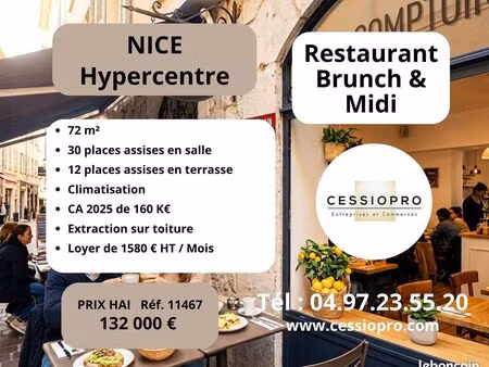 restaurant 72 m² nice