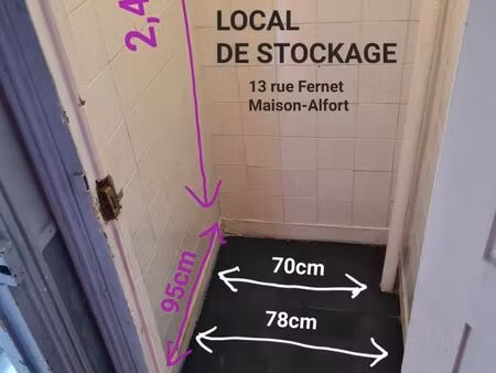 petit local de stockage / cave - 13 rue fernet  maison-alfort