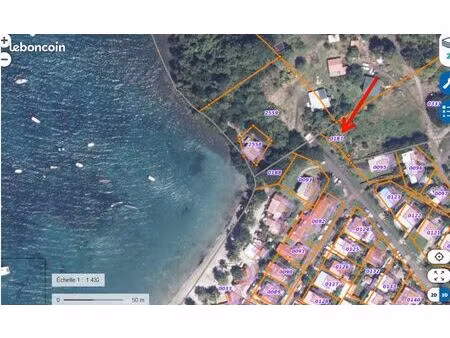 terrain constructible à 50 mètres de la mer – 110 m² – anse à l'âne (les trois-îlets)