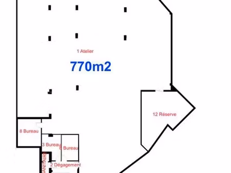local commercial 1450 m² st denis