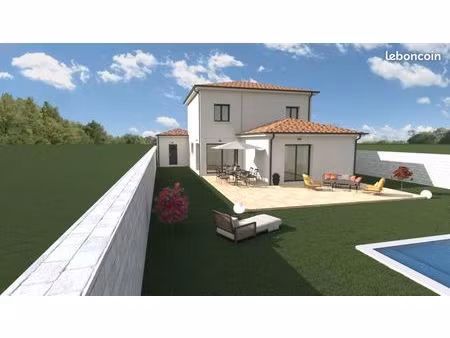 pibrac rare sur la commune villa de 120 m2 avec garage sur terrain de 771 m2 plat et viabi