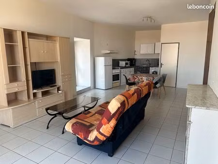 grand studio meublé (possibilité coin nuit) + terrasse. proche a9 et a75