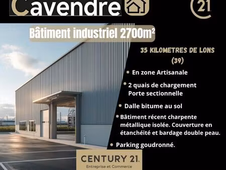 entrepôt 2700 m² orgelet