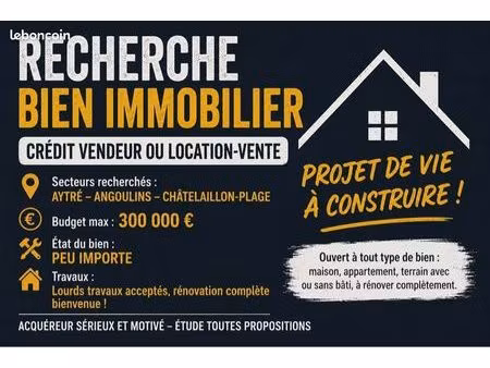 recherche bien immobilier crédit vendeur / location vente