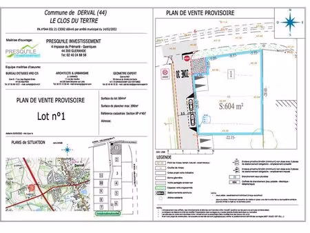 terrain 604 m² derval