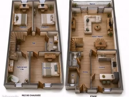 duplex 77 m² meublé – rentabilité 6-7% – hyper-centre grenoble place de l'étoile