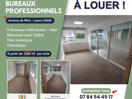 bureaux professionnels à louer à laxou (54520). adresse : 13 avenue du rhin 54520 laxou