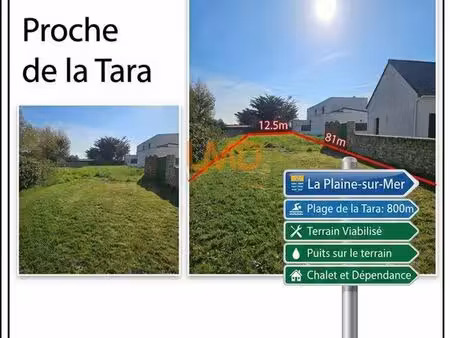 terrain 940 m² la plaine sur mer