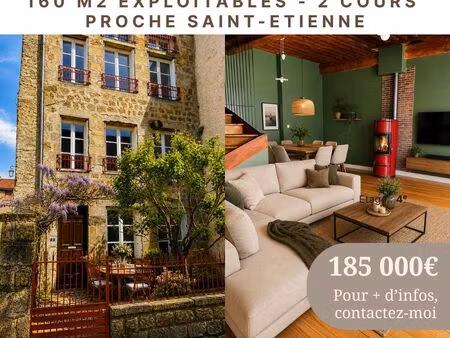 maison de caractère xviie siècle – pierres - plus de 160 m² exploitables – 2 cours - proch