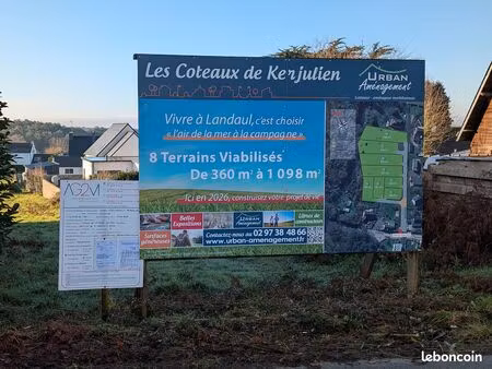 grand terrain viabilisé 876 m²