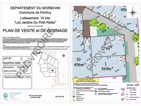 terrain 371 m² pontivy
