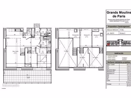 appartement 3 pièces 100 m²